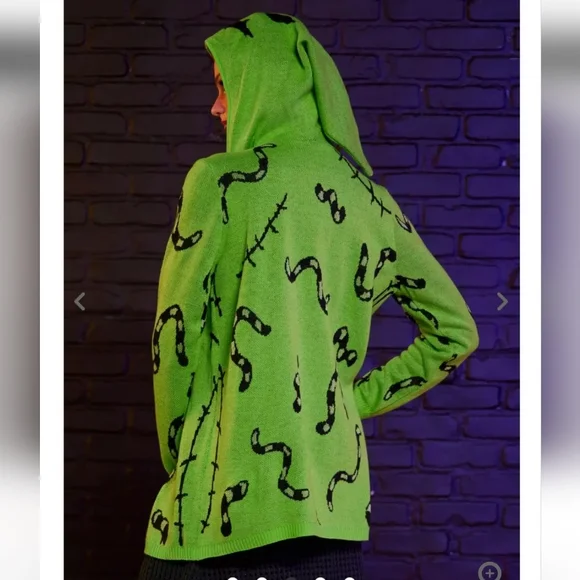 Disney Green Hooded Cardigan with Black Accents - Picture 4 of 15
